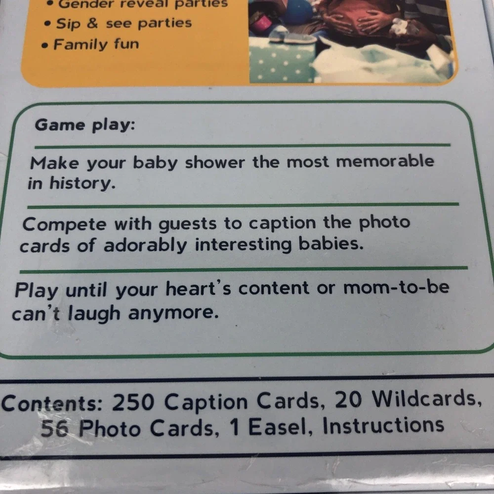Caption The Baby Card Game Baby Shower Gender‎ Reveal Family Party Game New